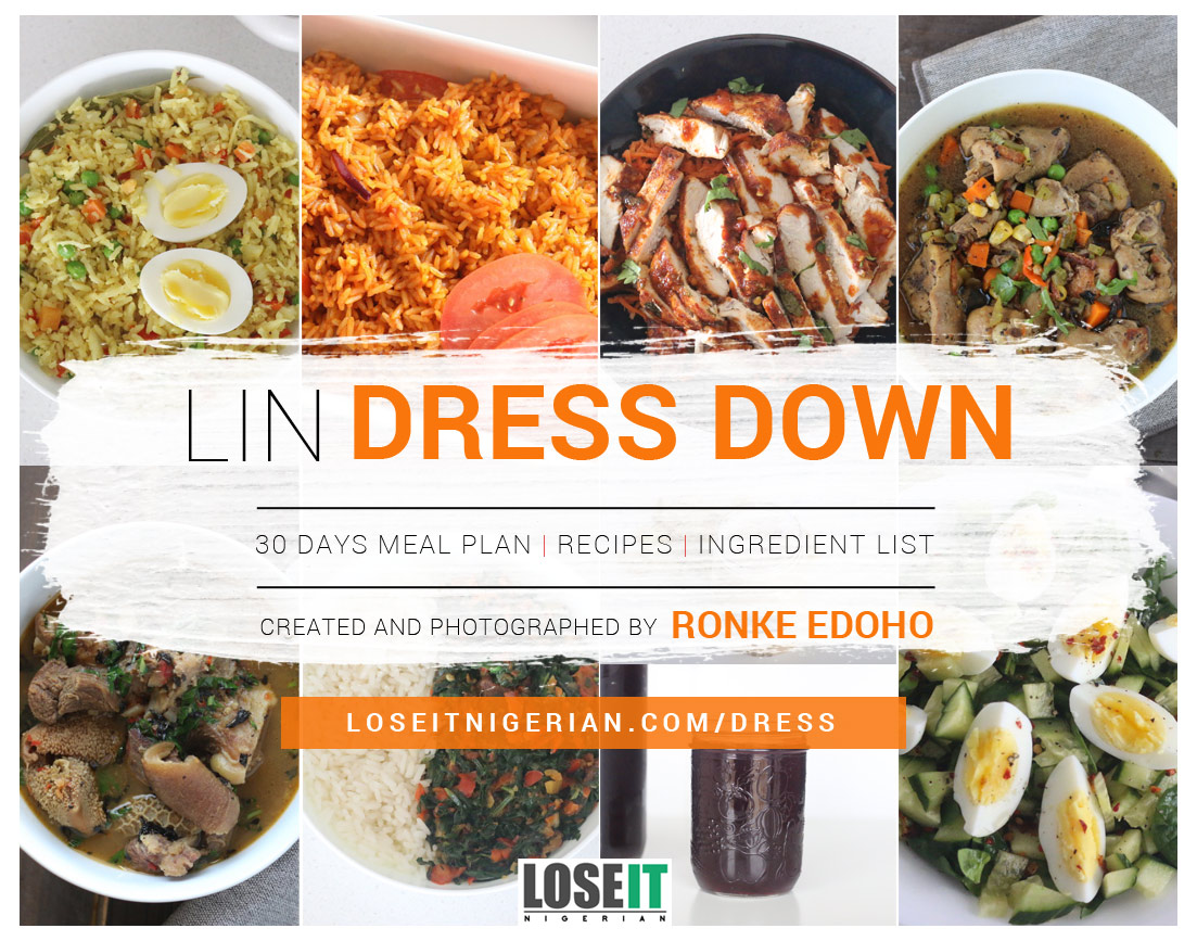 Nigerian weightloss meal plan book with jollof rice to lose weight and tummy fat cover page loseitnigerian